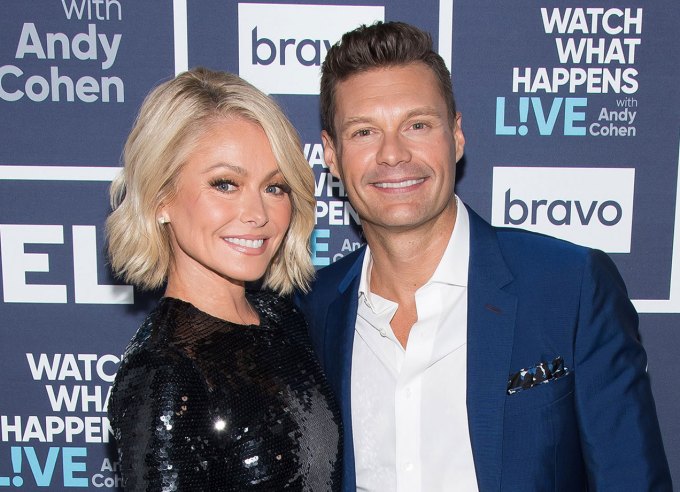 Kelly Ripa and Ryan Seacrest on Andy Cohen's show.